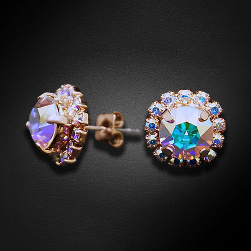 Auskarai "Puošnumas III (Aurore Boreale)" su Swarovski™ kristalais